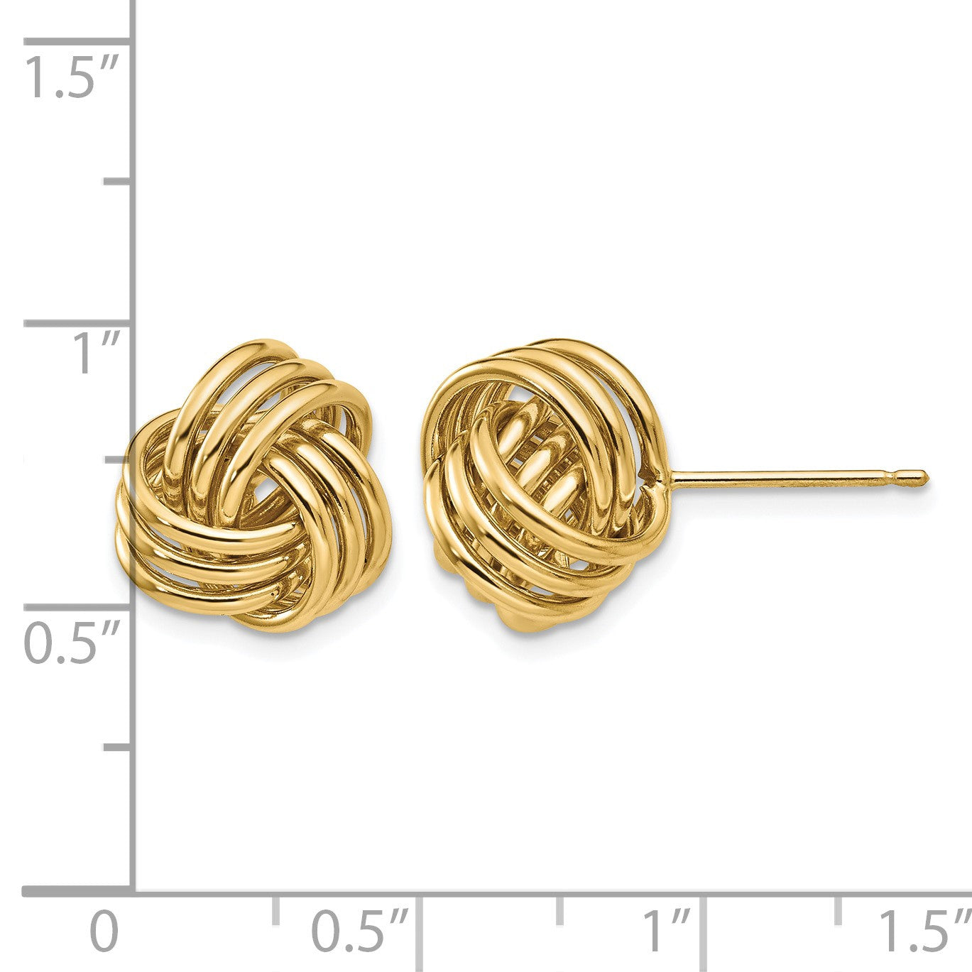 14k 12mm Polished Triple Love Knot Post Earrings