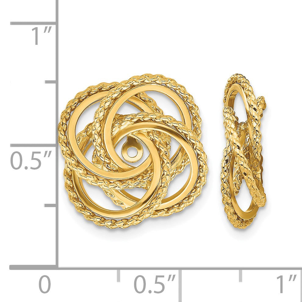 14k Polished and Twisted Fancy Earring Jackets