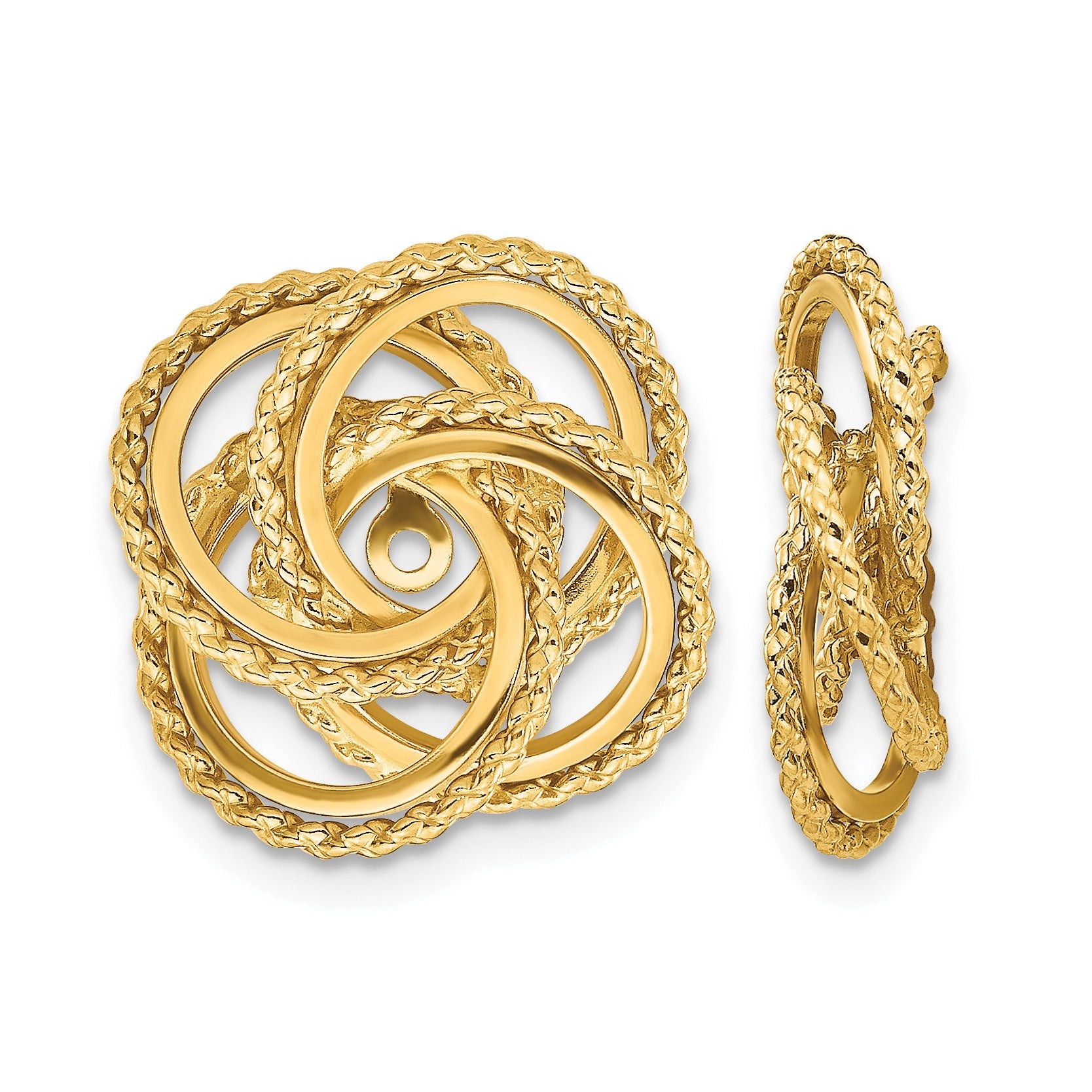 14k Polished and Twisted Fancy Earring Jackets