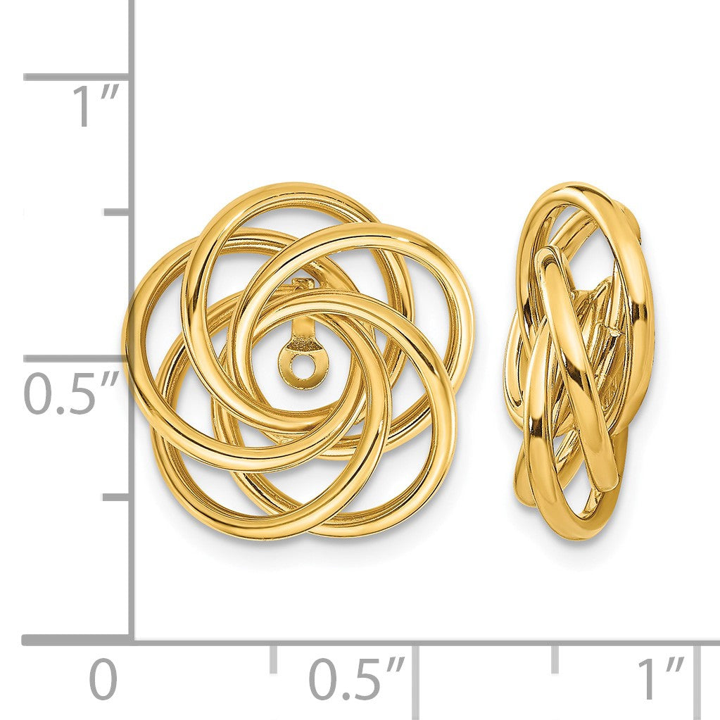 14k Polished Love Knot Earring Jackets