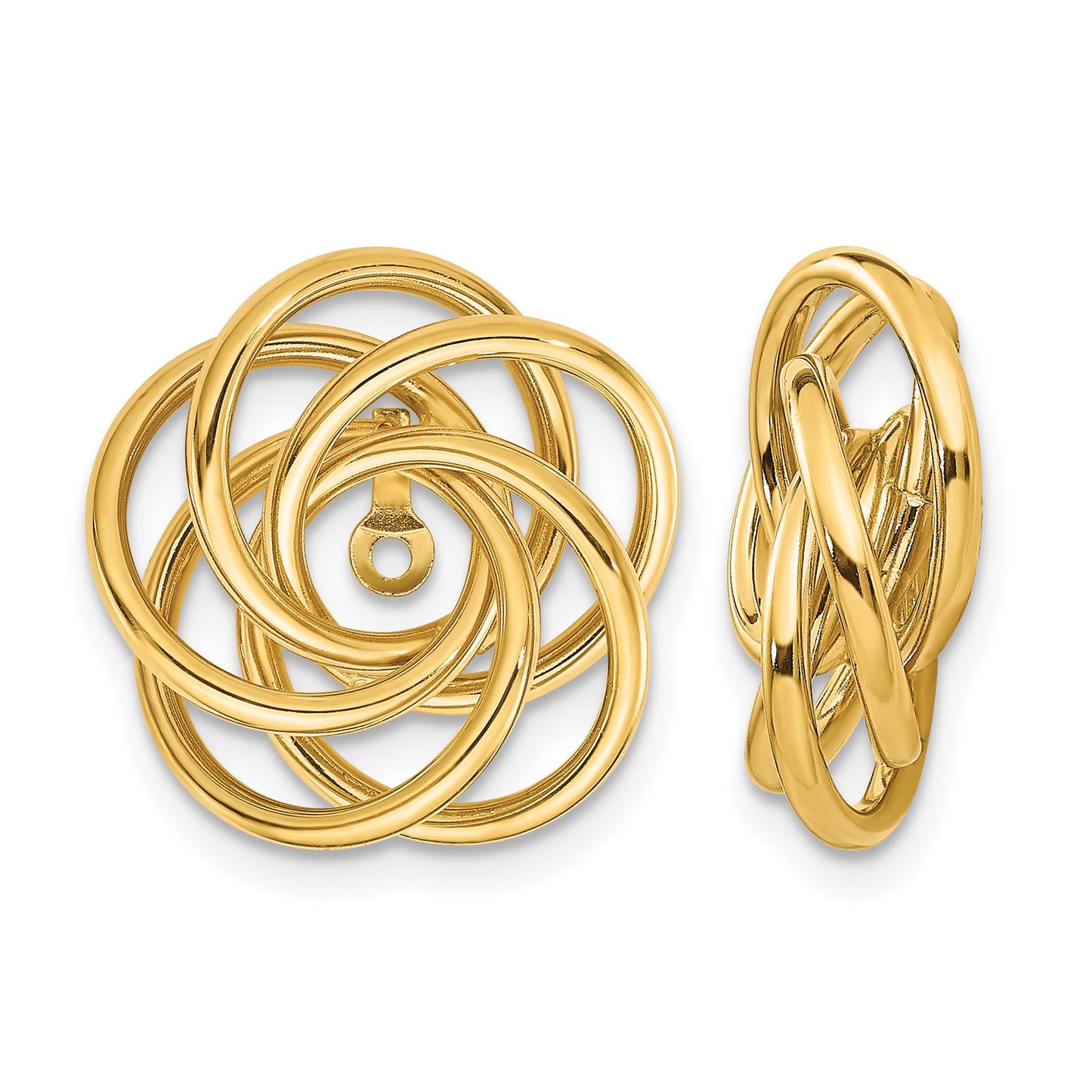 14k Polished Love Knot Earring Jackets