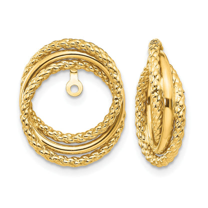 14k Polished and Twisted Fancy Earring Jackets