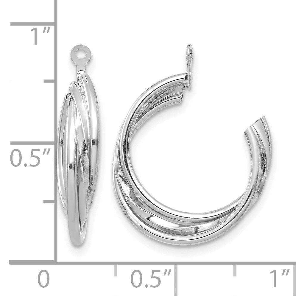 14K White Gold Polished Hoop Earring Jackets
