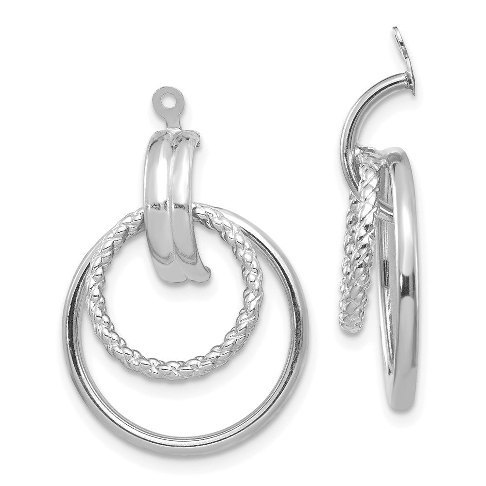 14K White Gold Polished & Twisted Fancy Earring Jackets