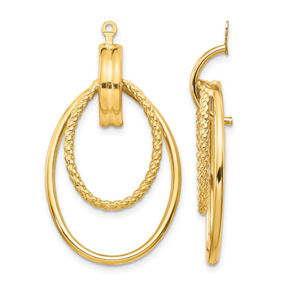 14k Polished Double Oval Doorknocker Earring Jackets