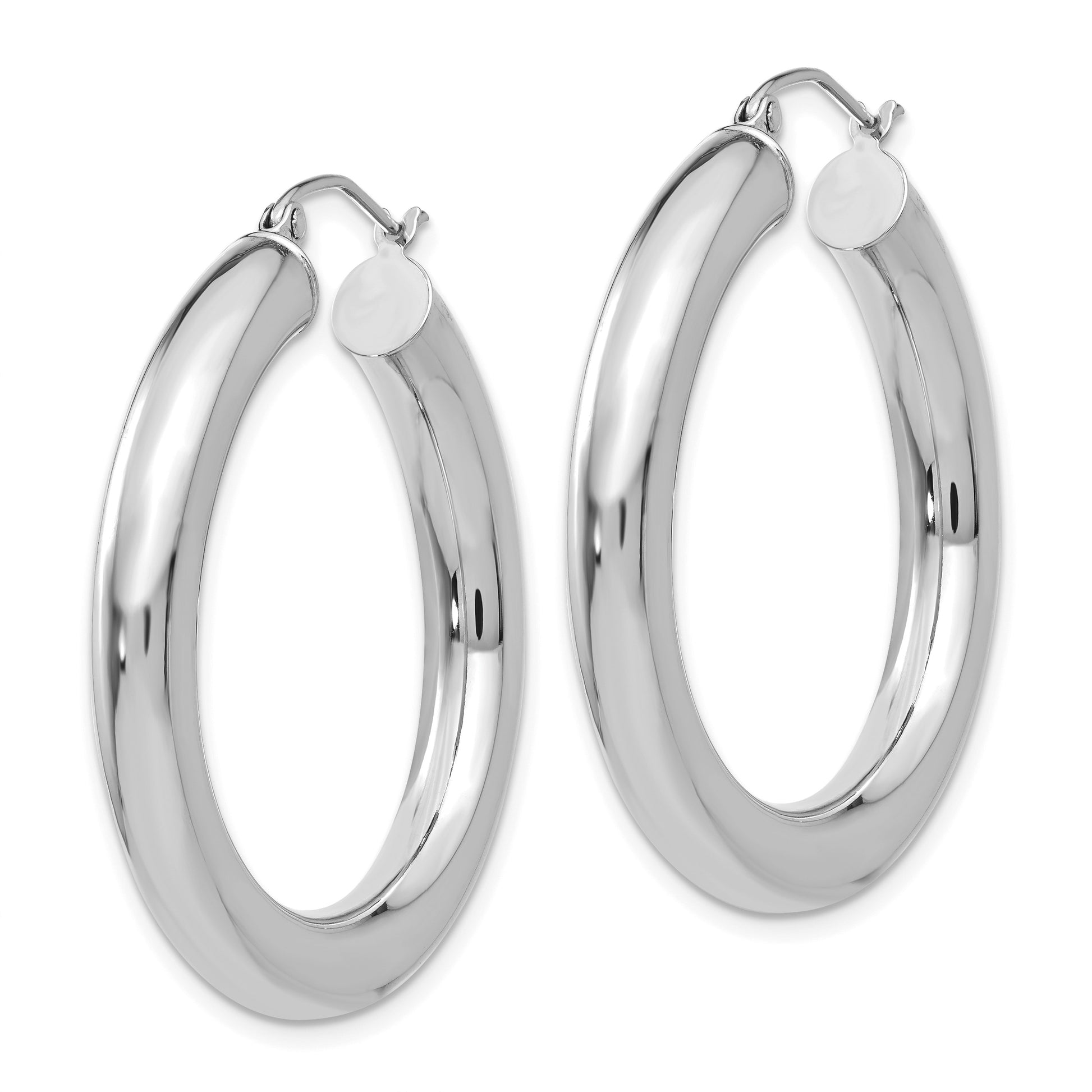 14k White Gold 5x35mm Polished Lightweight Hoop Earrings