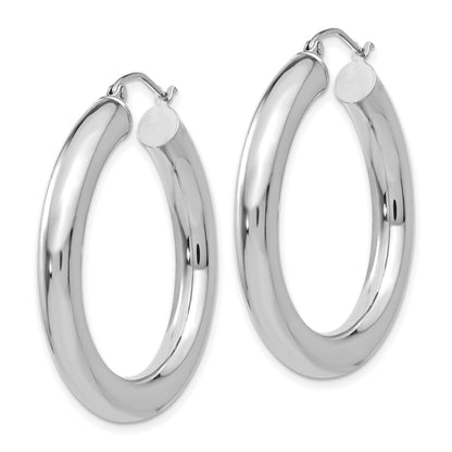 14k White Gold 5x35mm Polished Lightweight Hoop Earrings