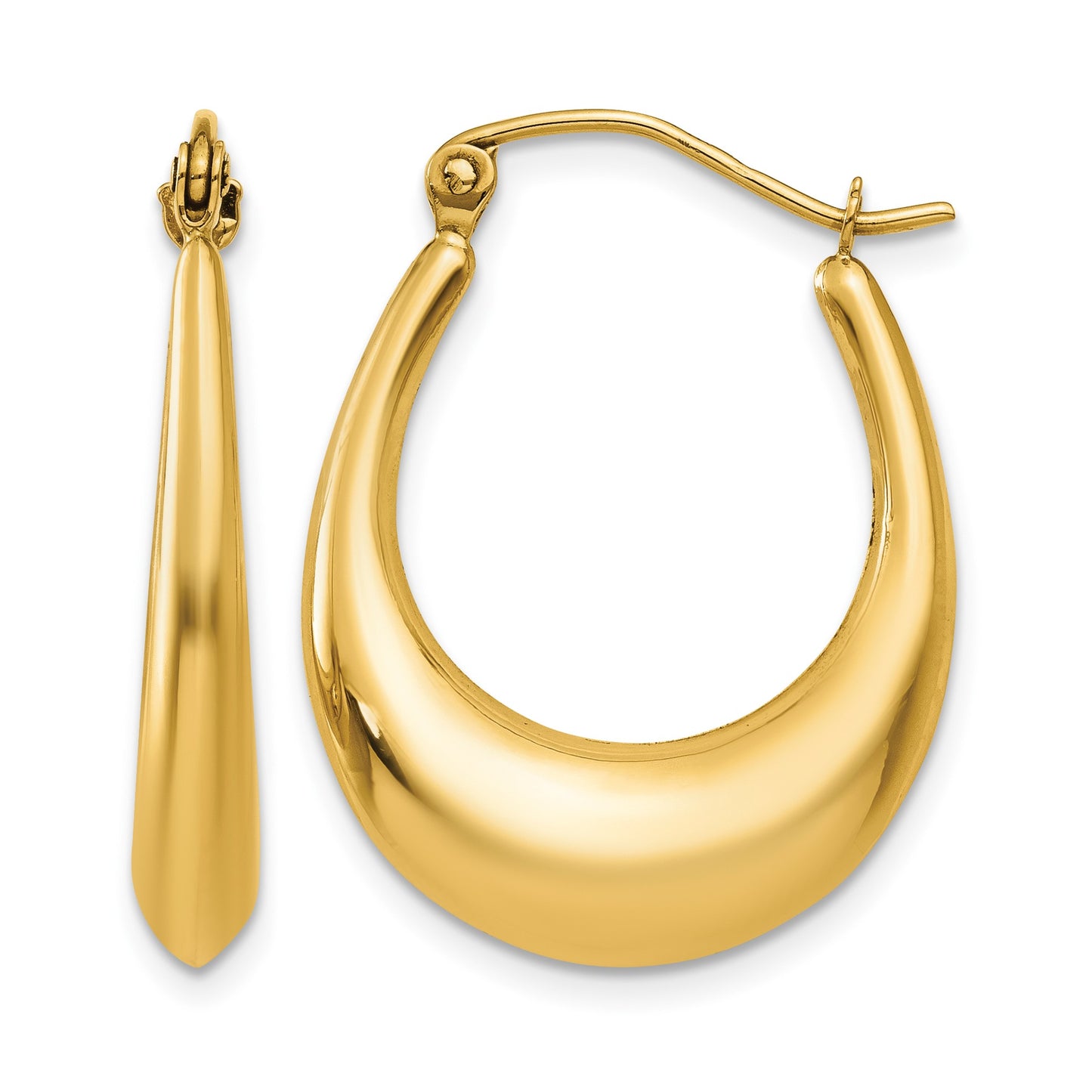 14k Polished Hoop Earrings