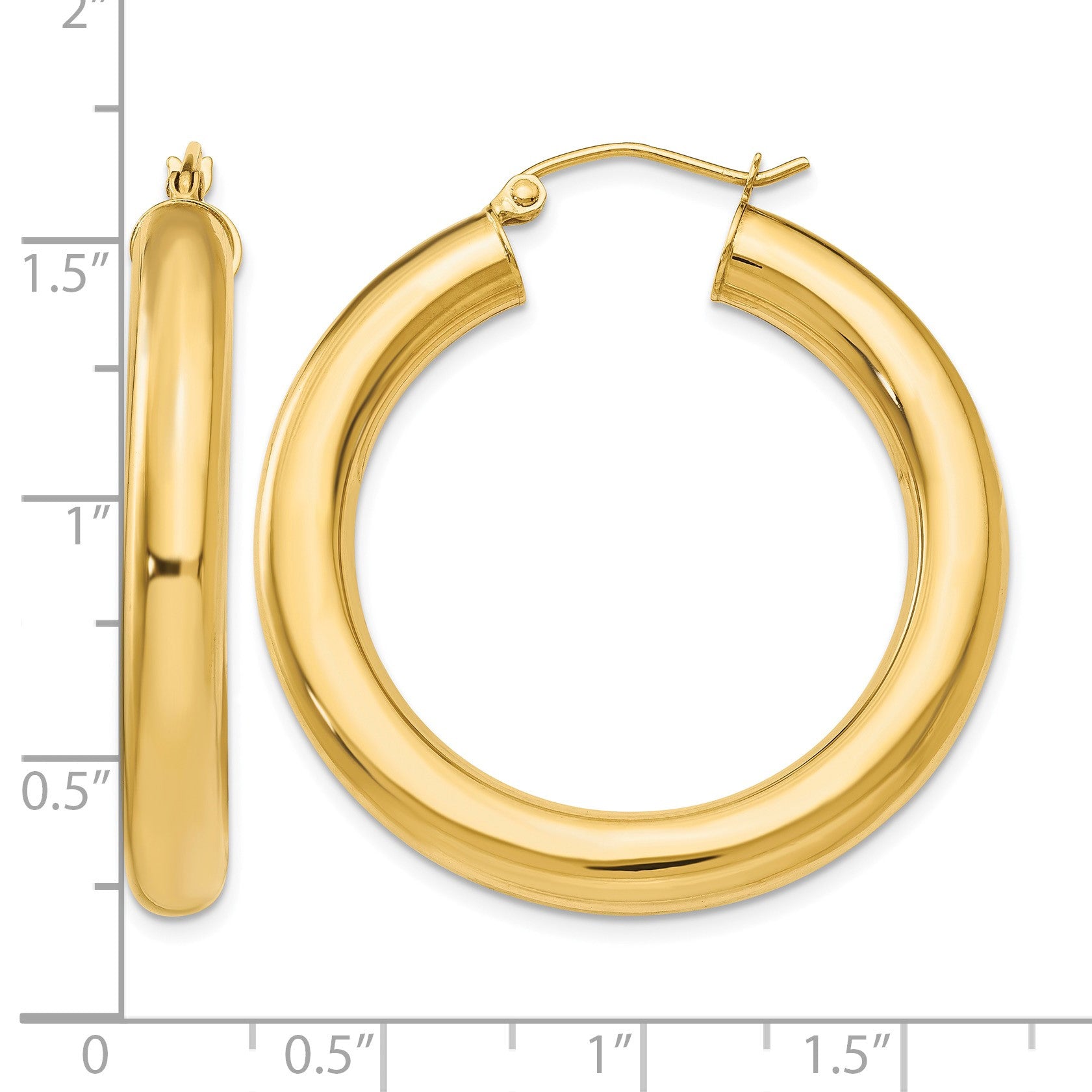 14k 5x35mm Polished Lightweight Tube Hoop Earrings