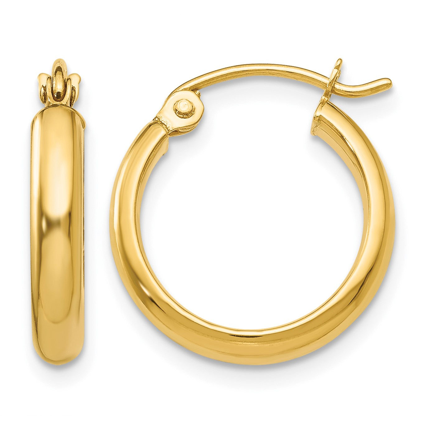 14k 2.75x16mm Polished Tube Hoop Earrings