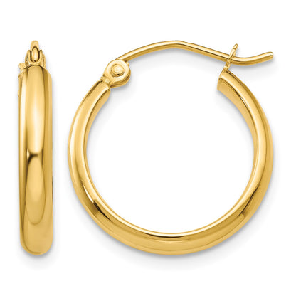 14k 2.75x18mm Polished Tube Hoop Earrings