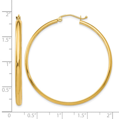 14k 2.75x40mm Polished Tube Hoop Earrings