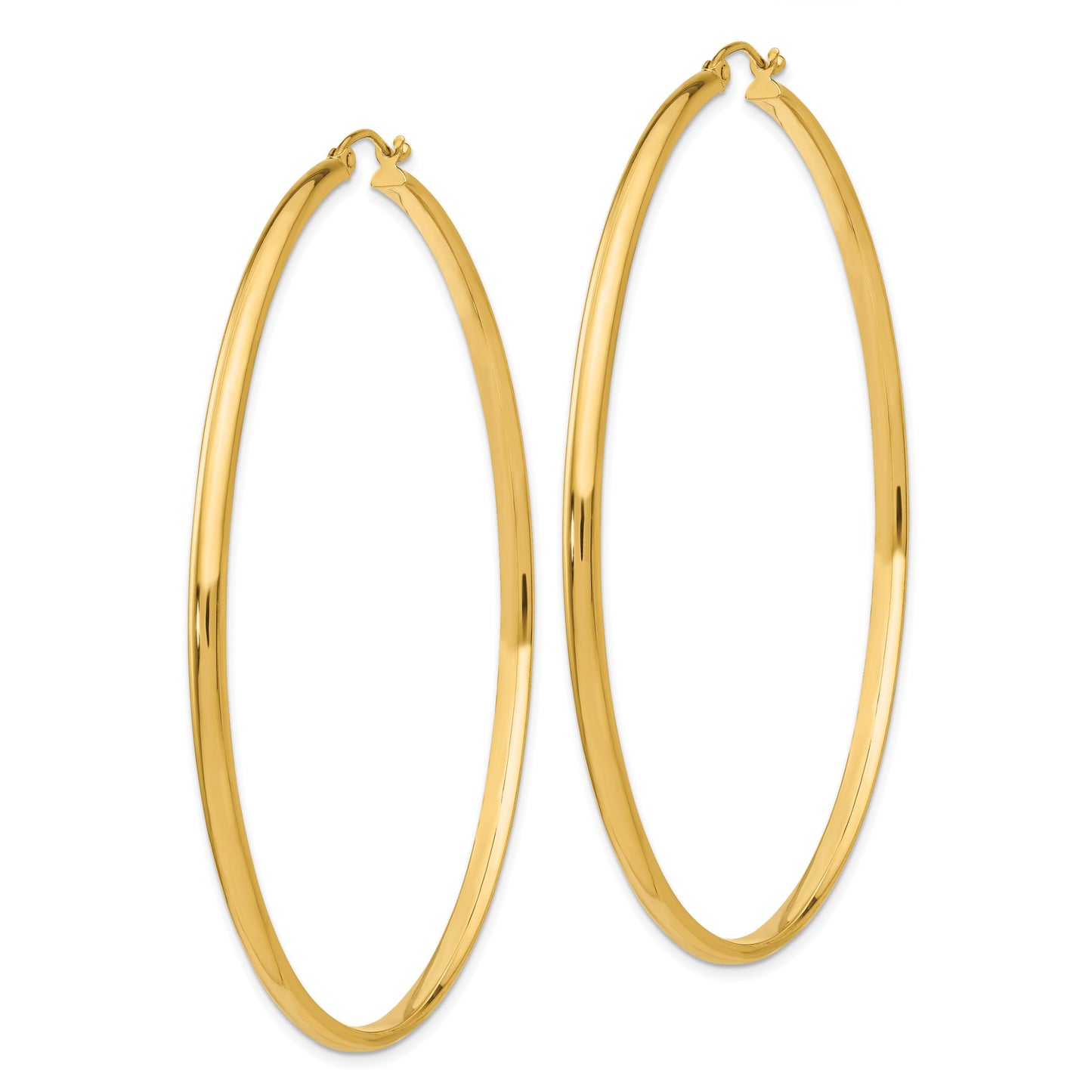 14k 2.75x65mm Polished Tube Hoop Earrings