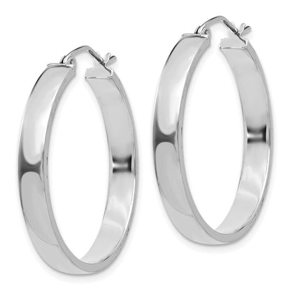 14K White Gold Polished Hoop Earring