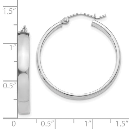 14K White Gold Polished Hoop Earring