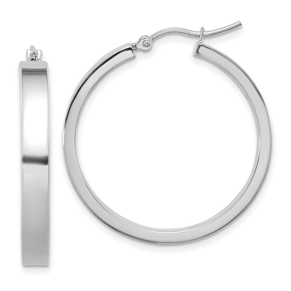 14K White Gold Polished Hoop Earring