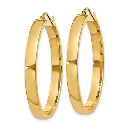 14k 4x35mm Polished Tube Hoop Earrings