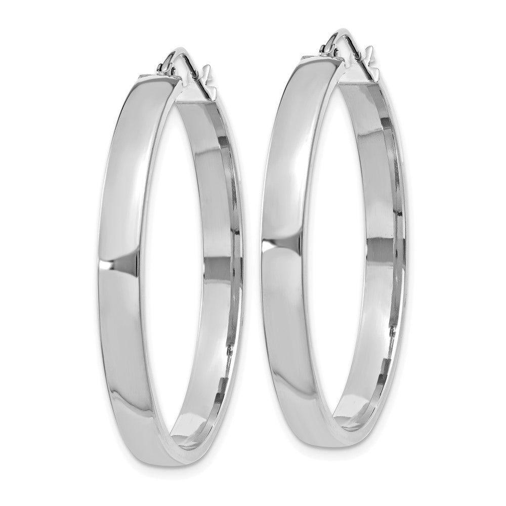 14K White Gold Polished Hoop Earring