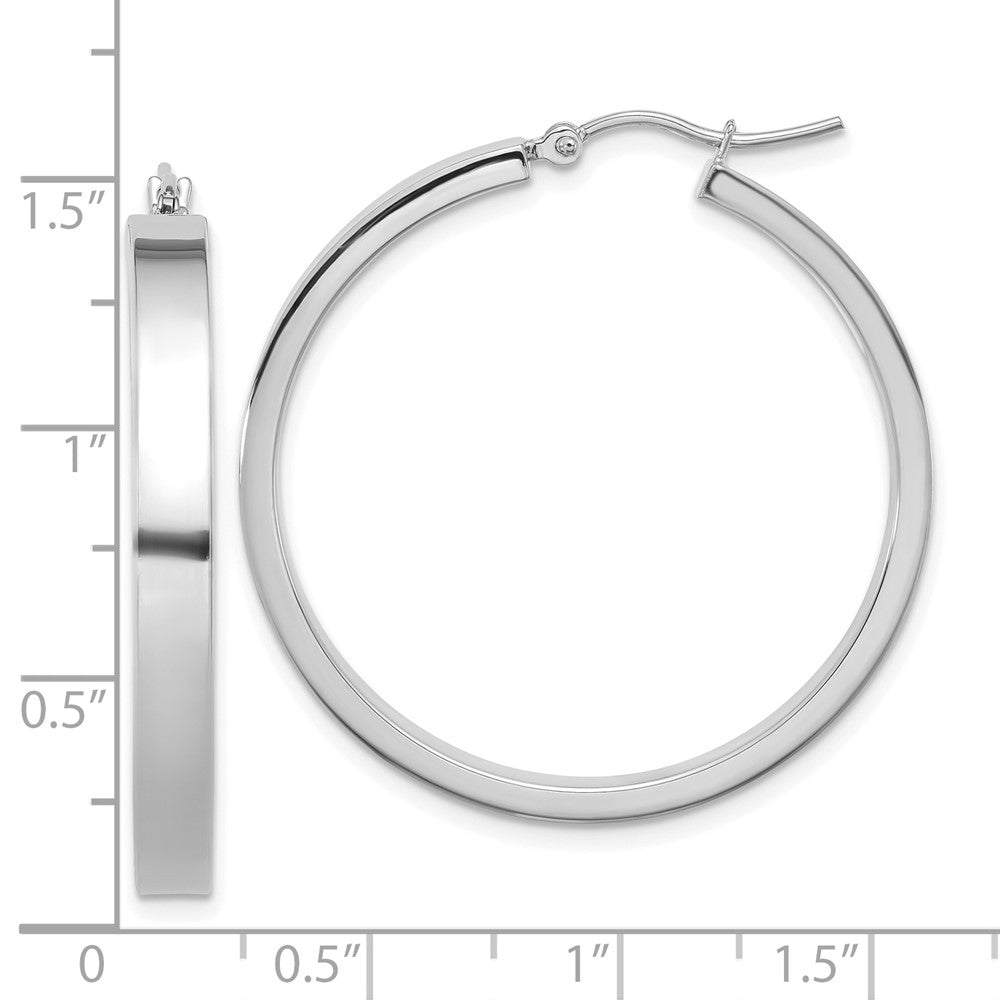 14K White Gold Polished Hoop Earring