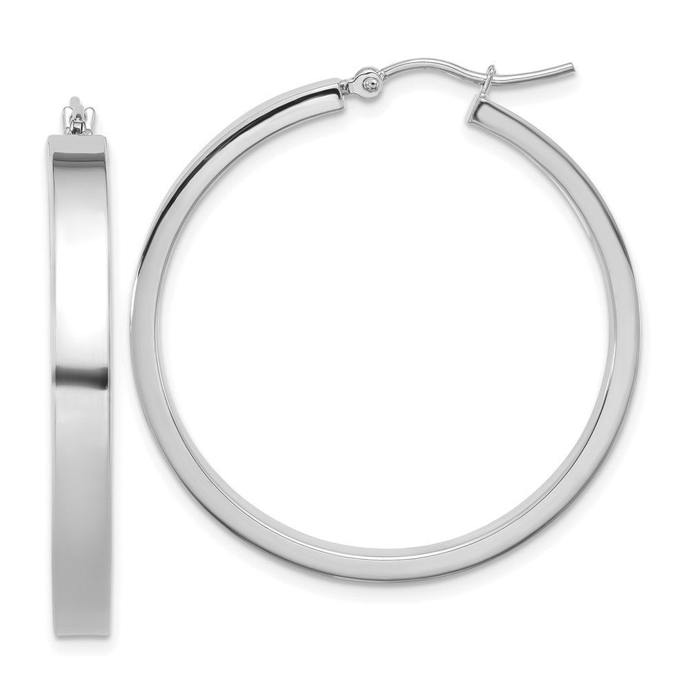 14K White Gold Polished Hoop Earring