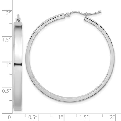 14K White Gold Polished Hoop Earring