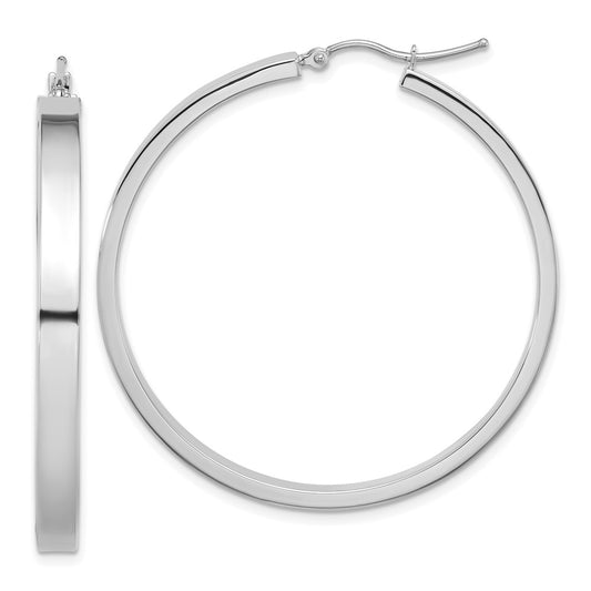 14K White Gold Polished Hoop Earring