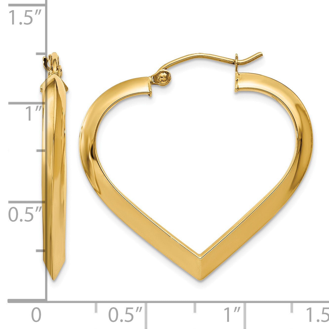 14k Polished Heart Hoop Earring