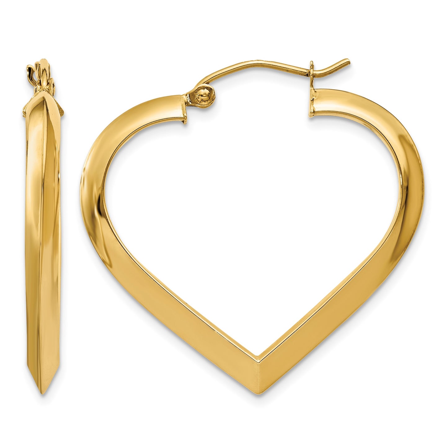 14k Polished Heart Hoop Earring