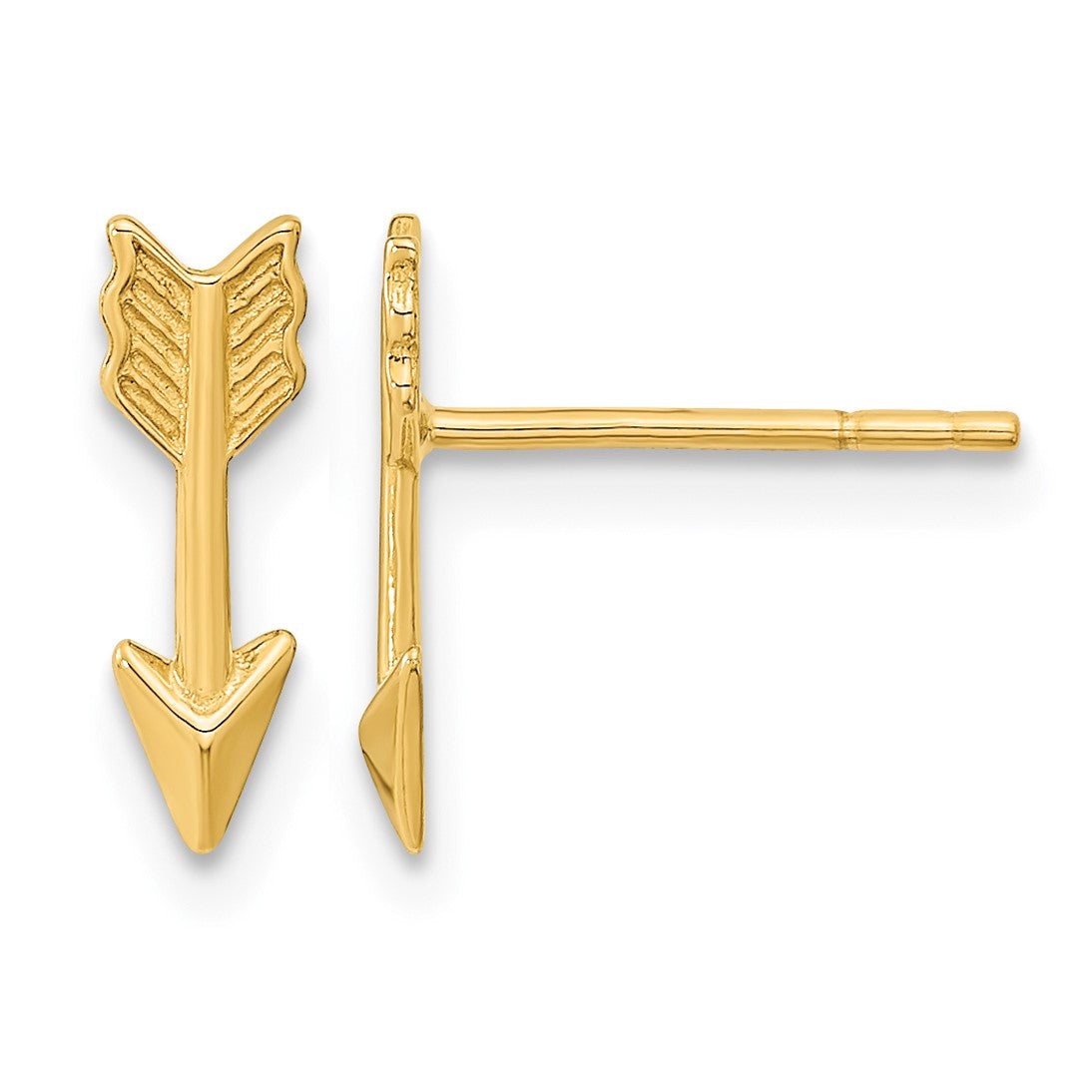 14k Polished Arrow Post Earrings