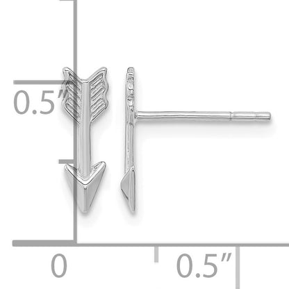 14k White Gold Polished Arrow Post Earrings