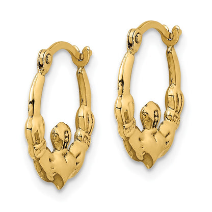 14k Claddagh Hoop Earrings