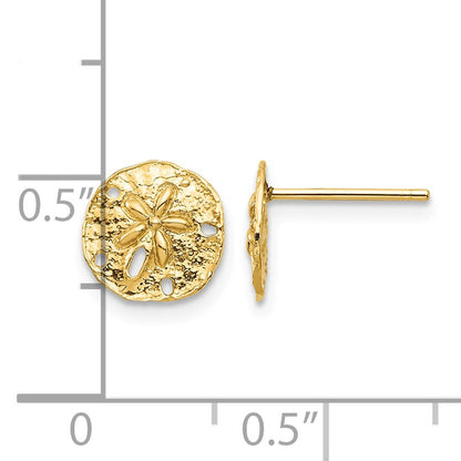 14K Sand Dollar Post Earrings