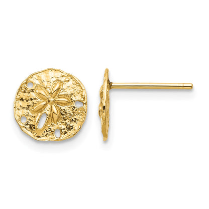 14K Sand Dollar Post Earrings