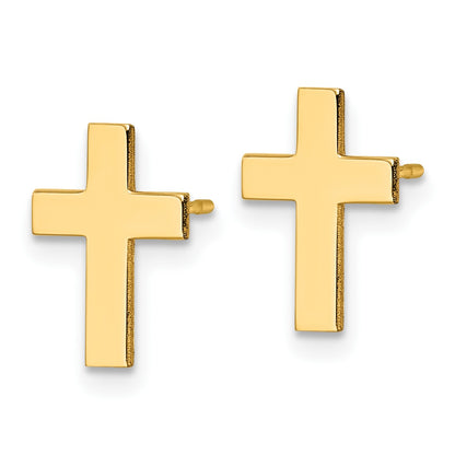 14k Polished Cross Post Earrings