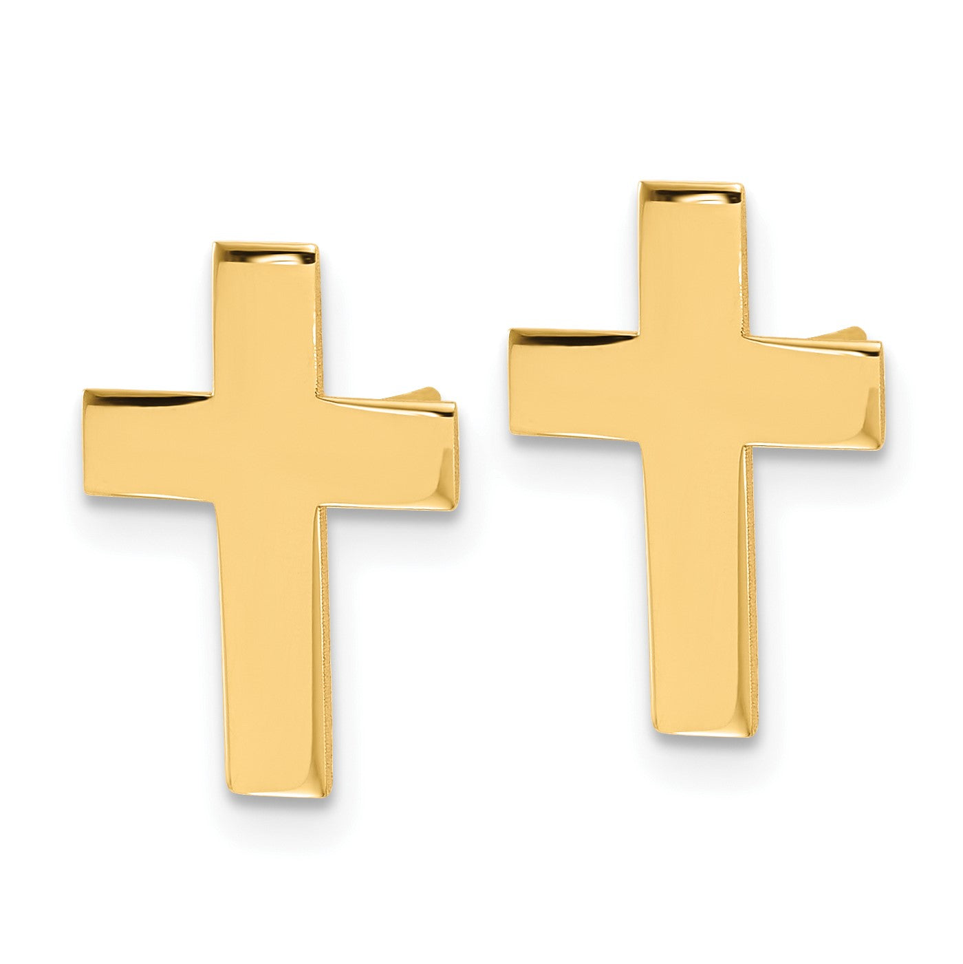 14k Polished Cross Post Earrings