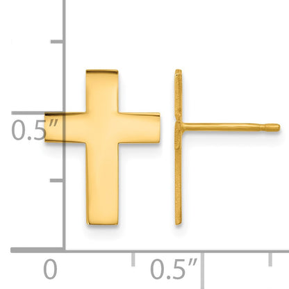 14k Polished Cross Post Earrings