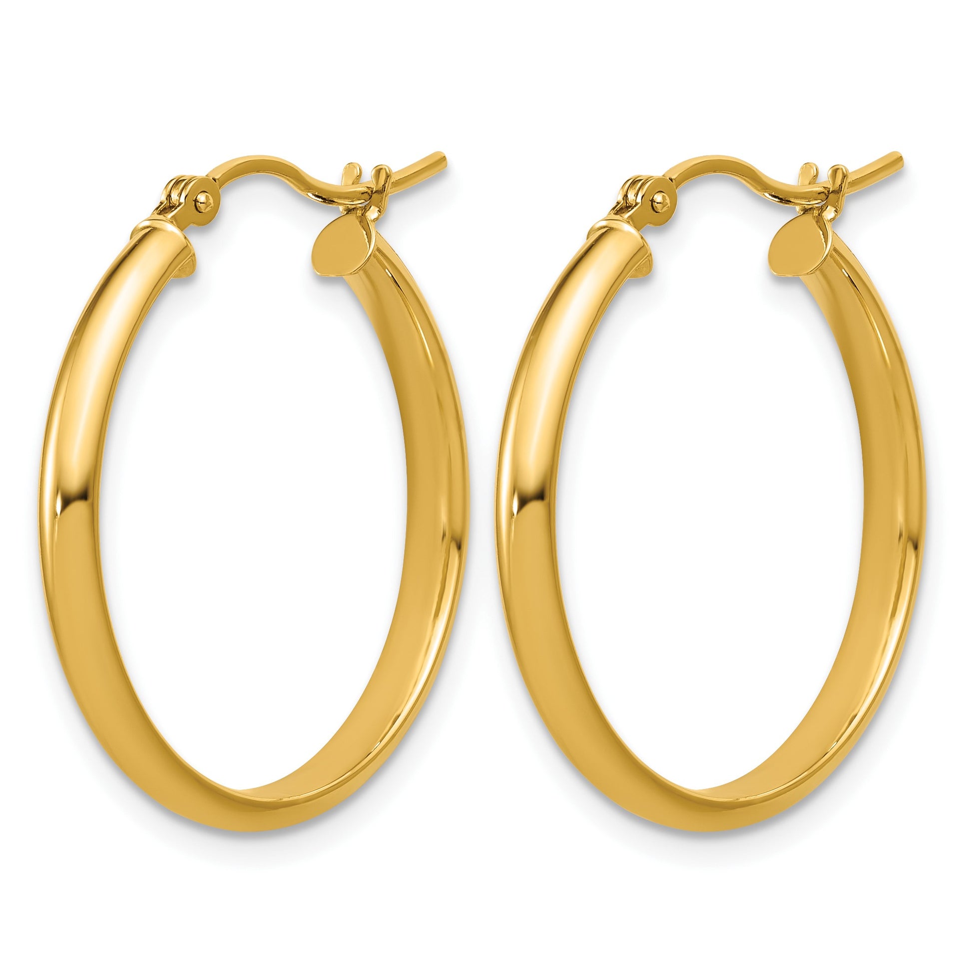 14k 2.75x25mm Round Tube Hoop Earrings