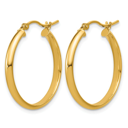 14k 2.75x25mm Round Tube Hoop Earrings