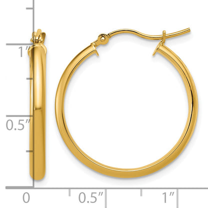 14k 2.75x25mm Round Tube Hoop Earrings