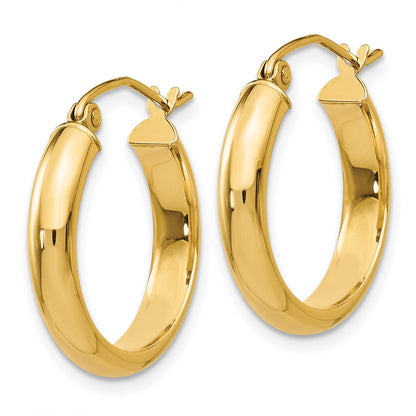14k 3.75x20mm Round Tube Hoop Earrings