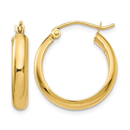 14k 3.75x20mm Round Tube Hoop Earrings