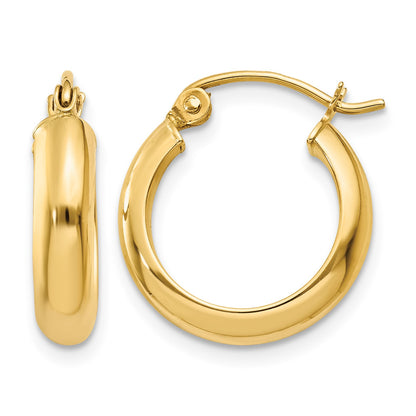 14k 3.75x17mm Round Tube Hoop Earrings