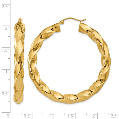 14k Polished 5.0mm Twisted Hoop Earrings