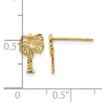 14k Polished Palm Tree Post Earrings