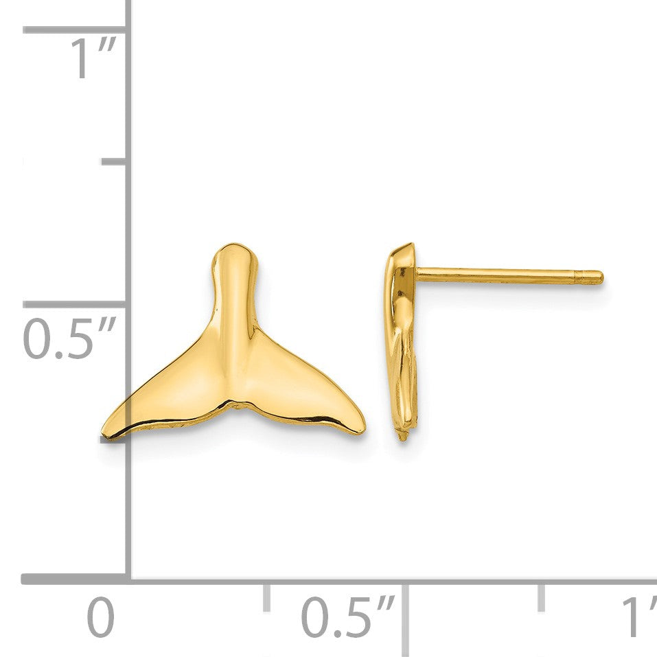 14k Whale Tail Post Earrings