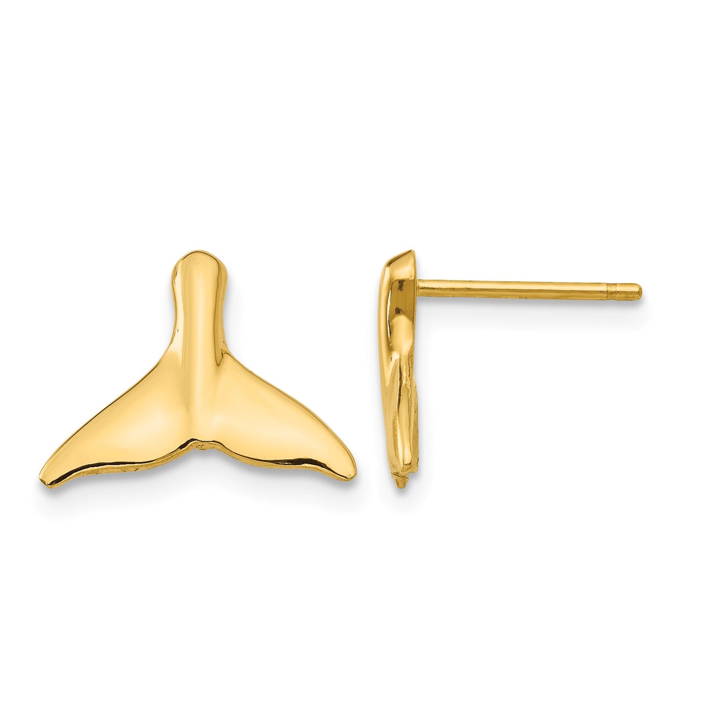 14k Whale Tail Post Earrings