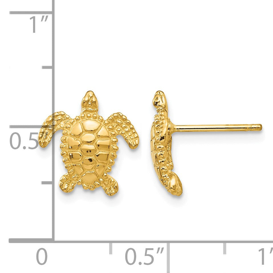 14k Sea Turtle Post Earrings