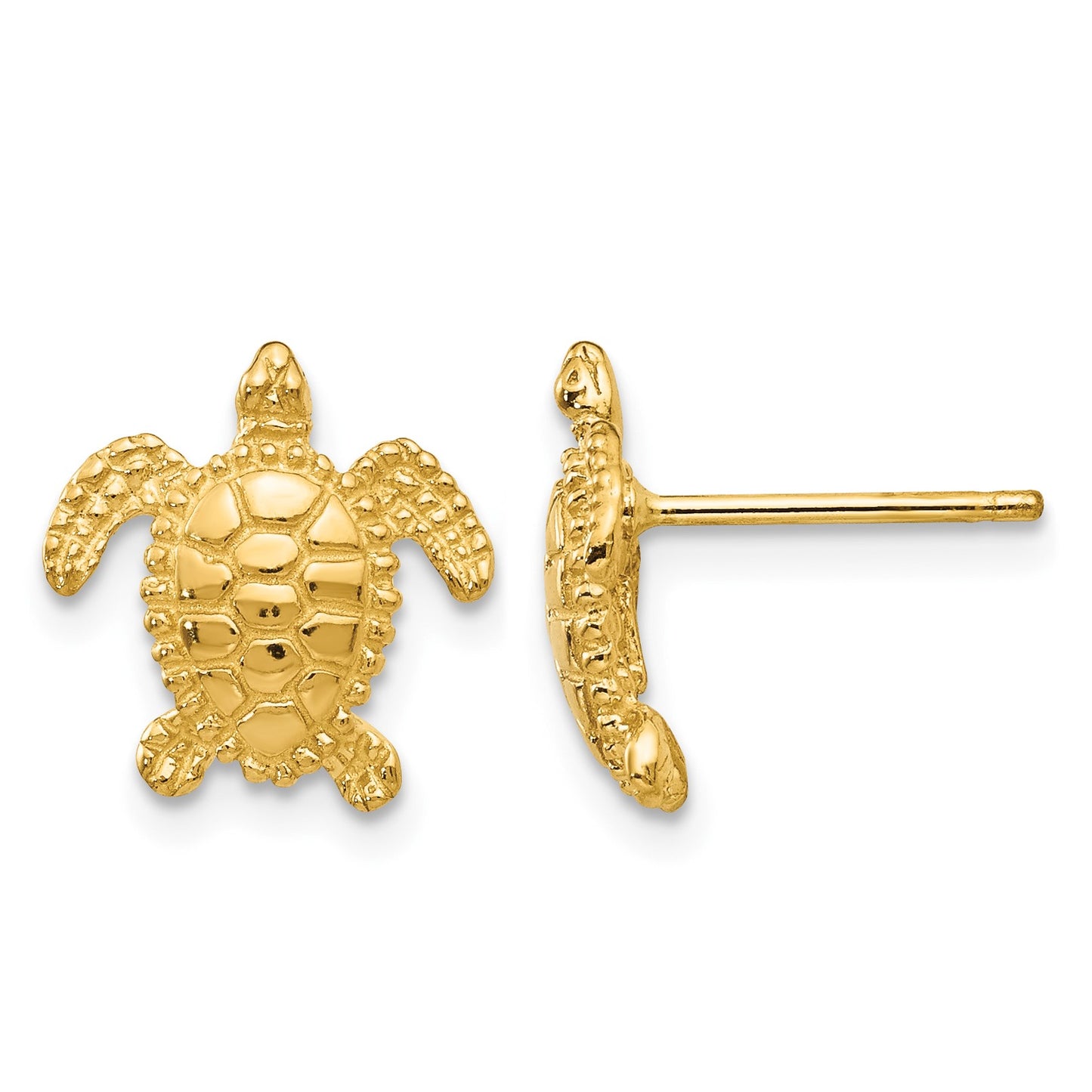 14k Sea Turtle Post Earrings