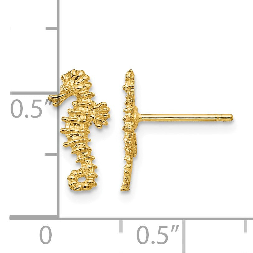 14K Mini Left and Right Seahorse Post Earrings