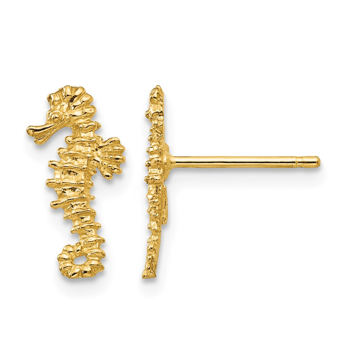 14K Mini Left and Right Seahorse Post Earrings